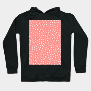 Coral and White Spotty Hoodie